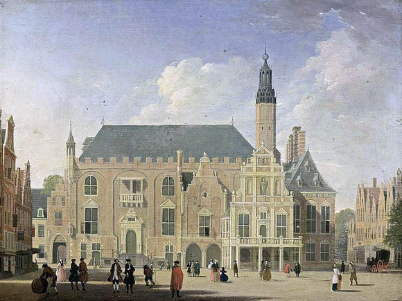  Jan Ten Compe Haarlem: View of the Town Hall - Canvas Art Print