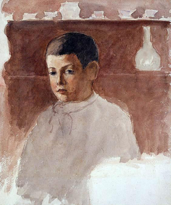  Camille Pissarro Half-Length Portrait of Lucien Pissarro - Canvas Art Print
