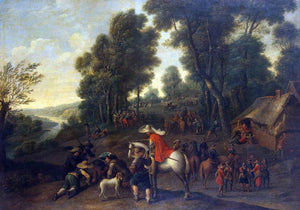  Pieter Snayers Halt of Horsemen in a Forest - Canvas Art Print
