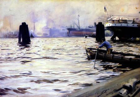  Anders Zorn Hamburg Harbour - Canvas Art Print