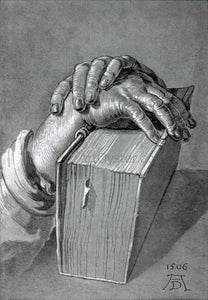  Albrecht Durer Hand Study with Bible - Canvas Art Print