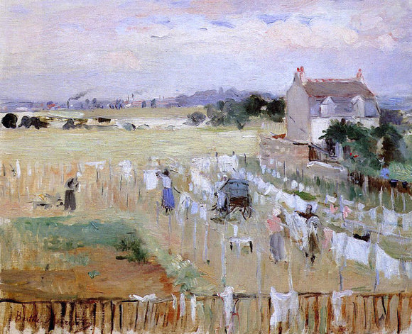  Berthe Morisot Hanging the Laundry out to Dry - Canvas Art Print