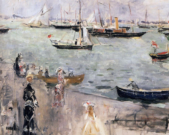  Berthe Morisot Harbor Scene, Isle Wight - Canvas Art Print
