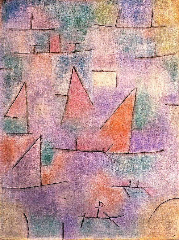  Paul Klee Harbour with Sailing Ships - Canvas Art Print