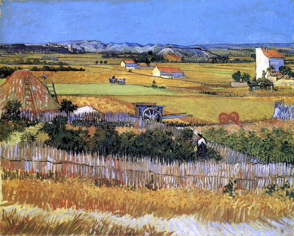  Vincent Van Gogh A Harvest Landscape with Blue Cart - Canvas Art Print