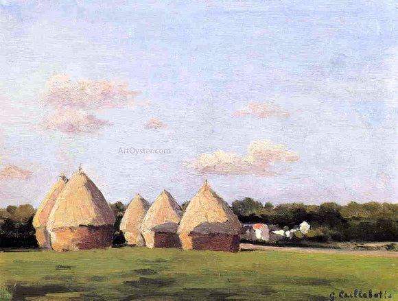  Gustave Caillebotte Harvest, Landscape with Five Haystacks - Canvas Art Print