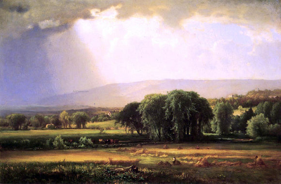  George Inness Harvest Scene in the Delaware Valley - Canvas Art Print