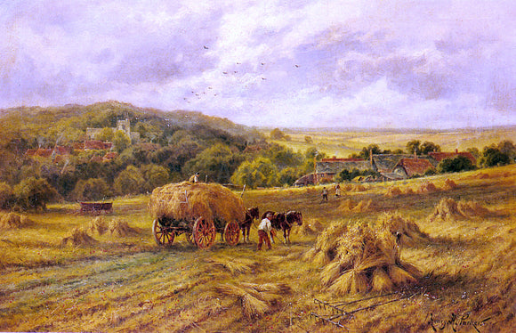  Henry Hillier Parker Harvest Time, Lambourne, Berks - Canvas Art Print