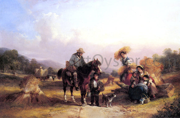  Senior William Shayer Harvesters Resting - Canvas Art Print