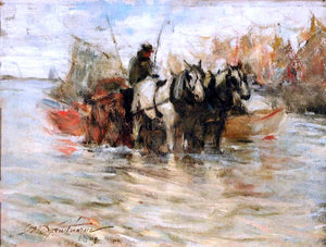  Charles Webster Hawthorne Hauling Seaweed - Canvas Art Print