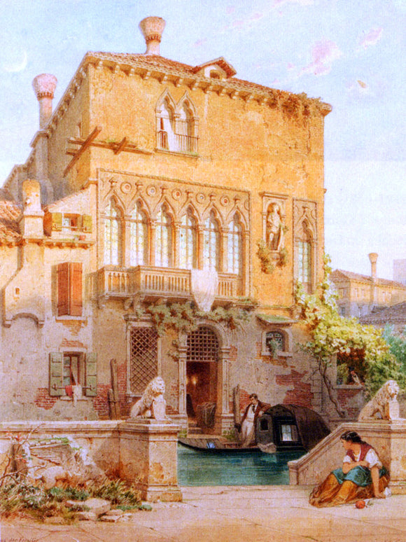  Eduard Gerhardt Haus Der Familie Moro-Othello, Venice - Canvas Art Print