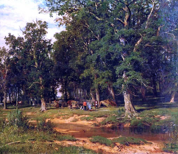  Ivan Ivanovich Shishkin Haymaking in oak grove - Canvas Art Print