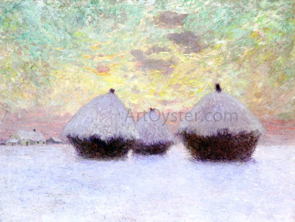  Emile Claus Haystacks in the Snow - Canvas Art Print