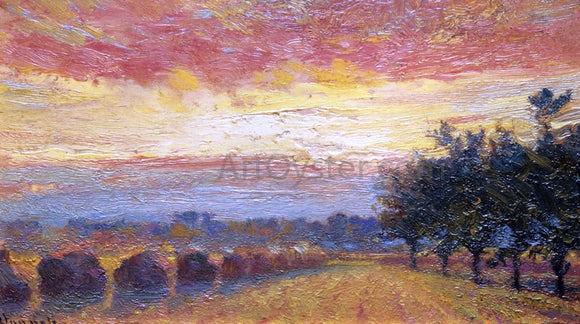  Robert Vonnoh Haystacks under a Rainy Sky - Canvas Art Print