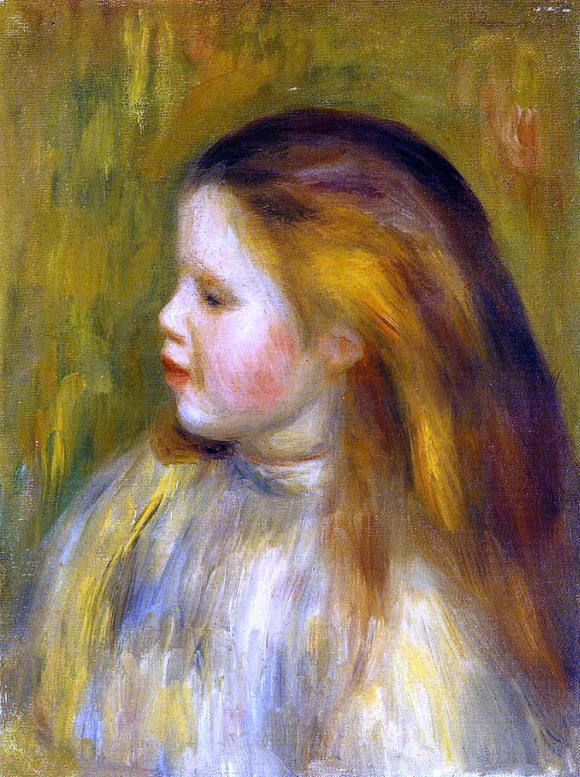  Pierre Auguste Renoir Head of a Little Girl in Profile - Canvas Art Print