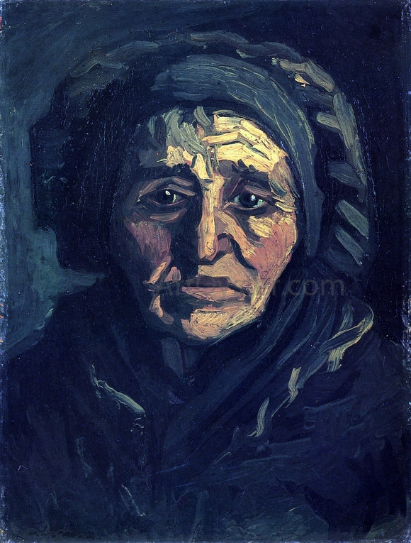  Vincent Van Gogh Head of a Peasant Woman with a Greenish Lace Cap - Canvas Art Print