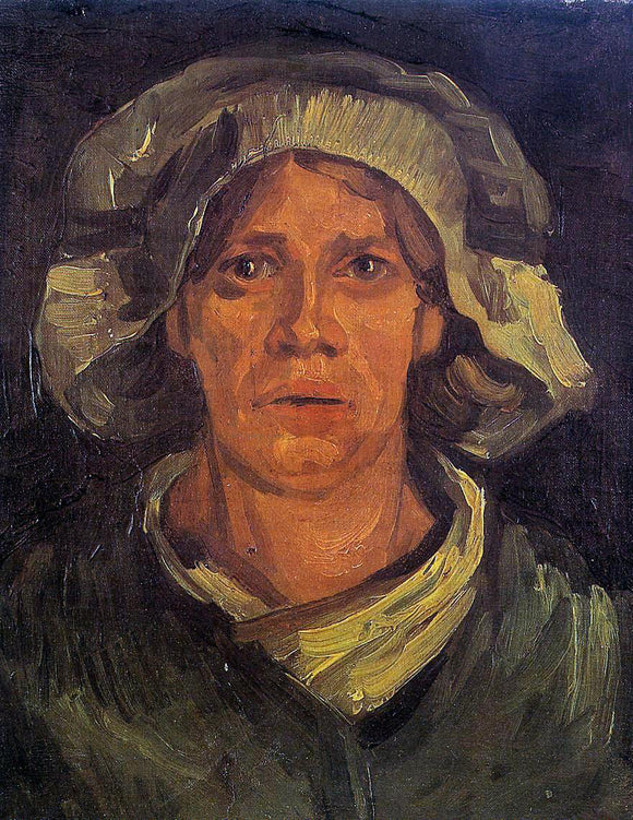  Vincent Van Gogh Head of a Peasant Woman with White Cap - Canvas Art Print