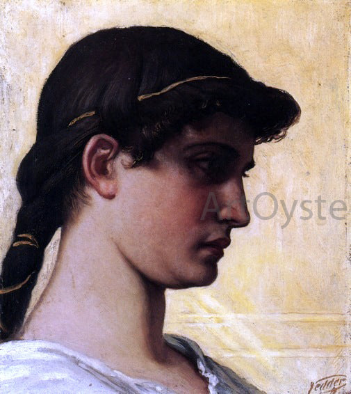  Elihu Vedder Head of a Roman Maiden - Canvas Art Print