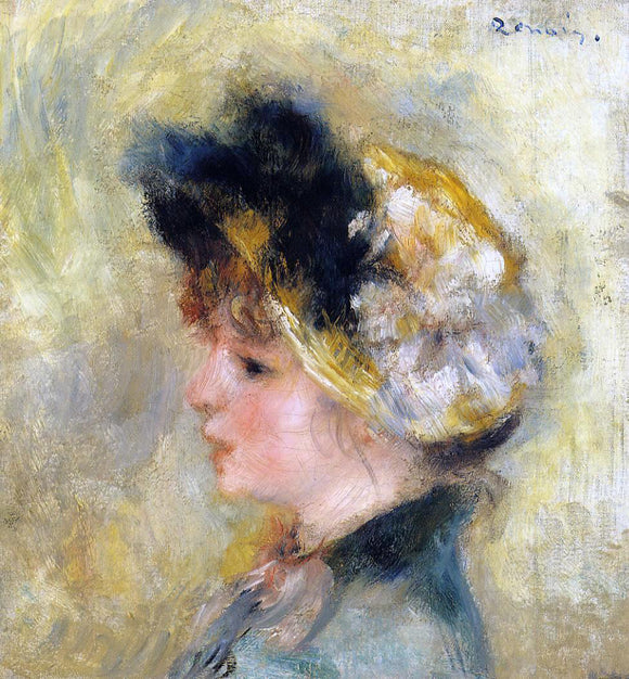  Pierre Auguste Renoir Head of a Young Girl - Canvas Art Print