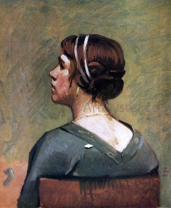  Frank Duveneck Head of a Young Woman - Canvas Art Print