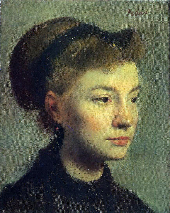  Edgar Degas Head of a Young Woman - Canvas Art Print