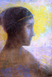  Odilon Redon Head of a Young Woman in Profile - Canvas Art Print