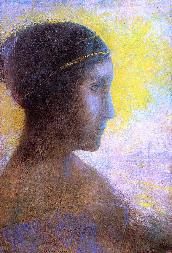  Odilon Redon Head of a Young Woman in Profile - Canvas Art Print
