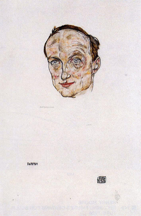  Egon Schiele Head of Dr. Fritsch - Canvas Art Print
