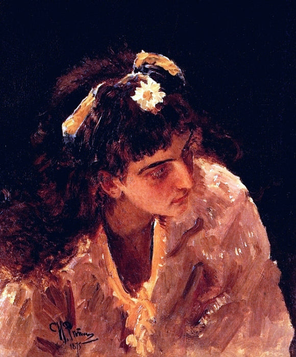  Ilia Efimovich Repin Head of Woman (etude) - Canvas Art Print