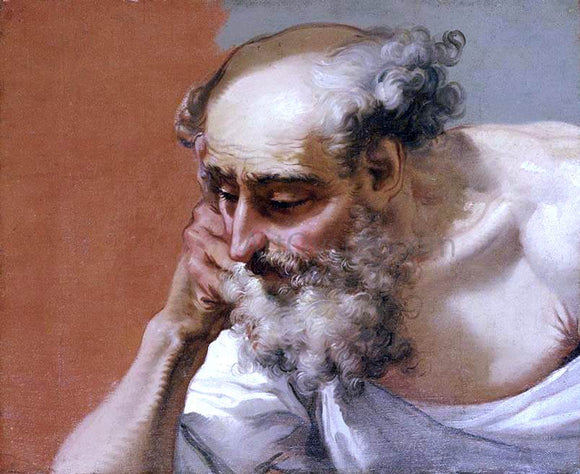  Mauro Gandolfi Head Study of an Elderly Bearded Man - Canvas Art Print