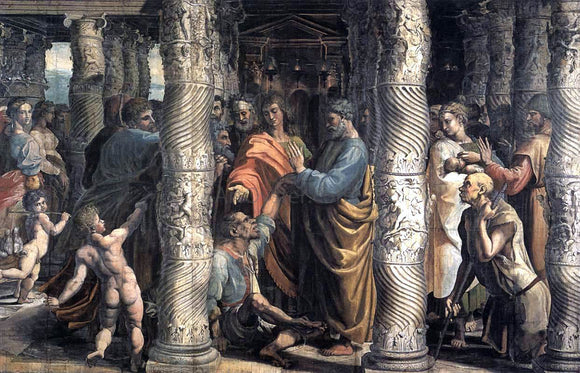  Raphael Healing of the Lame Man - Canvas Art Print
