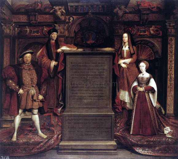  Remigius Van Leemput Henry VII, Elizabeth of York, Henry VIII, and Jane Seymour - Canvas Art Print