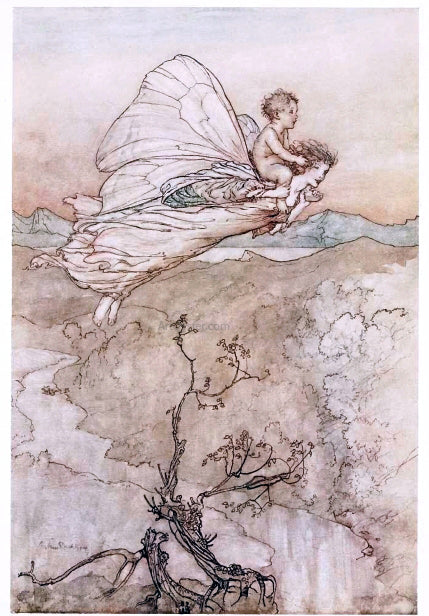  Arthur Rackham ...her fairy sent to bear him to my bower in fairy land (also known as her fairy sent) - Canvas Art Print