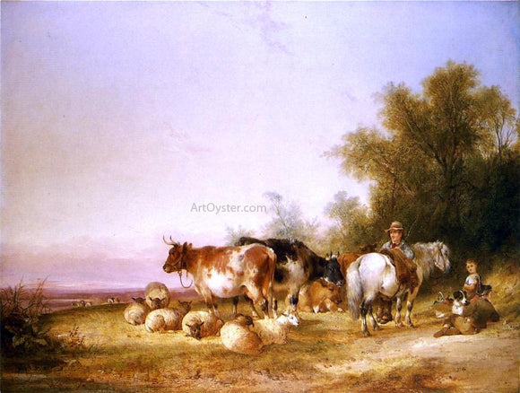  Senior William Shayer Herders Resting at Lunch - Canvas Art Print