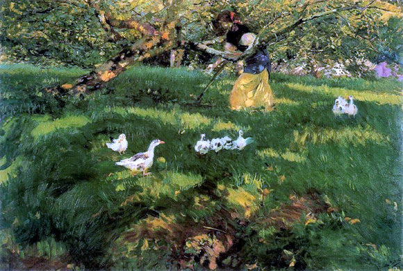  Joaquin Sorolla Y Bastida Herding Geese in the Asturias - Canvas Art Print