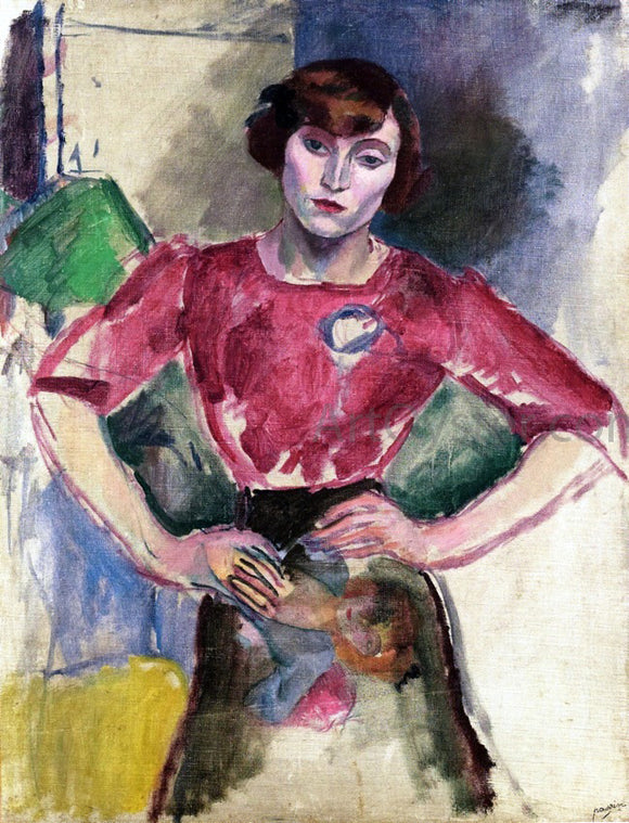  Jules Pascin Hermine in a Red Blouse - Canvas Art Print
