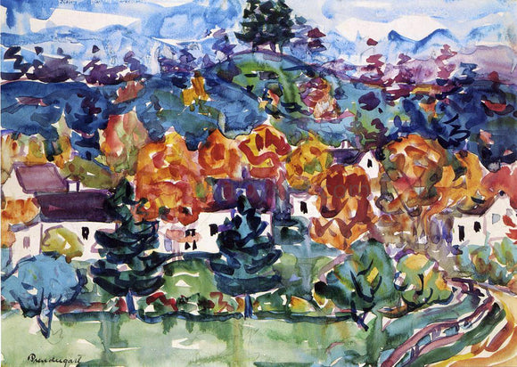  Maurice Prendergast Hillside Village - Canvas Art Print