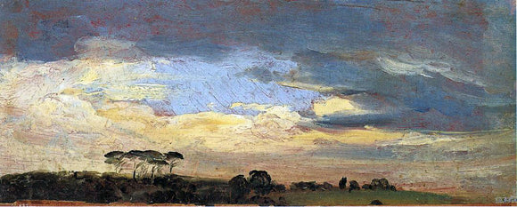  Francois-Marius Granet Hilltop with Pines, Evening Light - Canvas Art Print