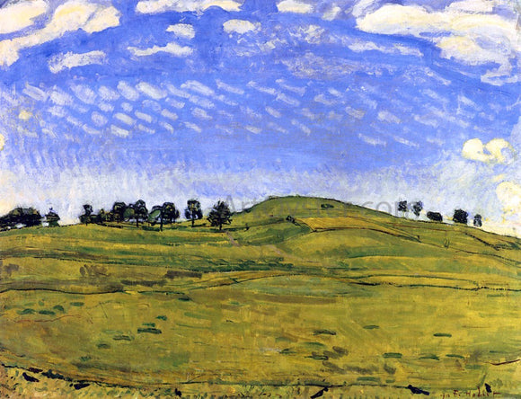  Ferdinand Hodler Hilly Landscape with Ravens, in the Bernese Oberland - Canvas Art Print