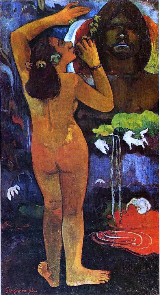  Paul Gauguin Hina tefatou (also known as The Moon and the Earth) - Canvas Art Print