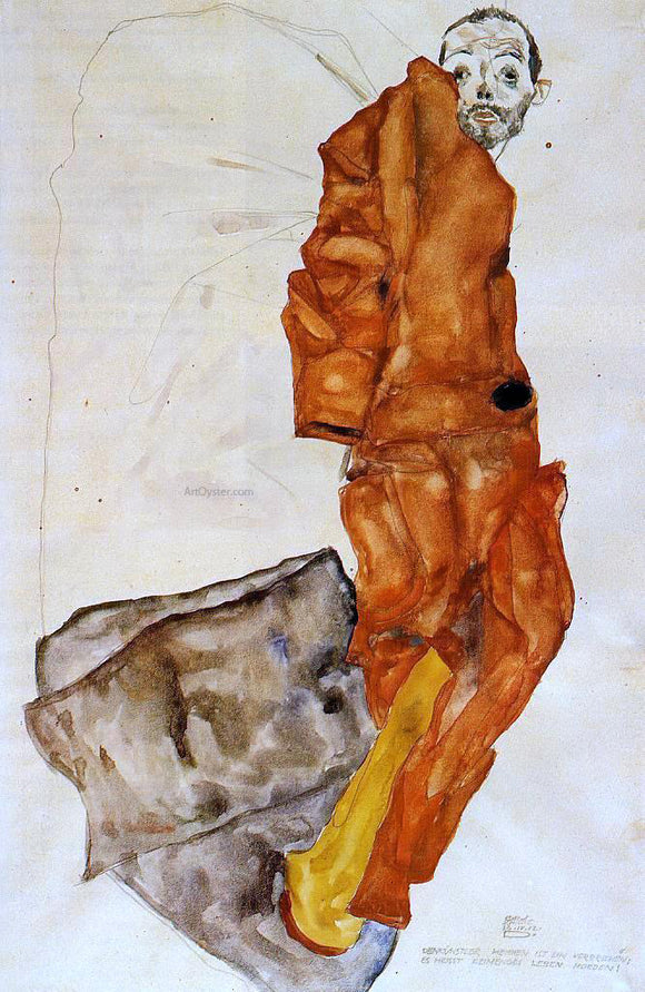  Egon Schiele Hindering the Artist is a Crime, It is Murdering Life in the Bud! - Canvas Art Print