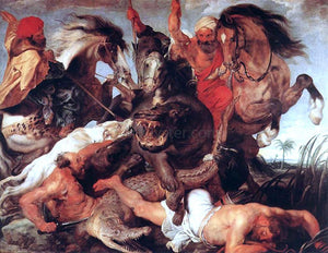 Peter Paul Rubens Hippopotamus and Crocodile Hunt - Canvas Art Print