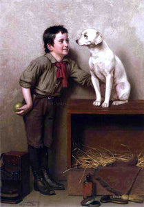  John George Brown His Favorite Pet - Canvas Art Print
