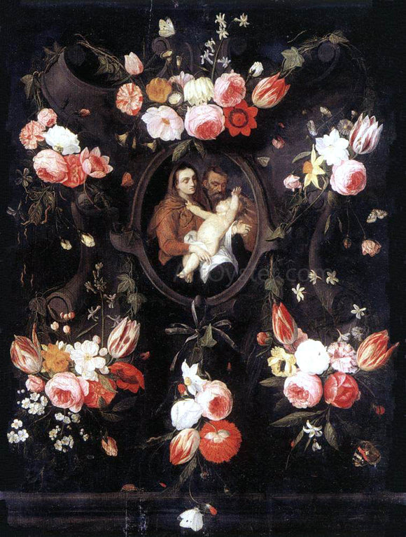  Jan Van I Kessel Holy Family - Canvas Art Print