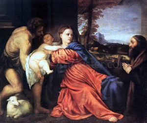  Titian Holy Family and Donor - Canvas Art Print