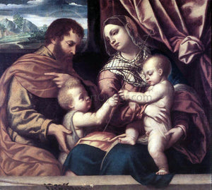  Moretto Da Brescia Holy Family - Canvas Art Print