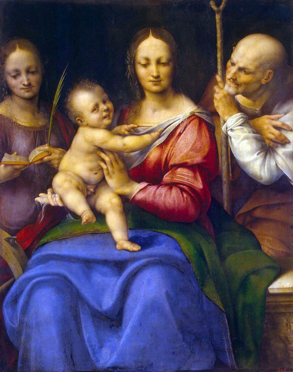  Cesare Da Sesto Holy Family with St Catherine - Canvas Art Print