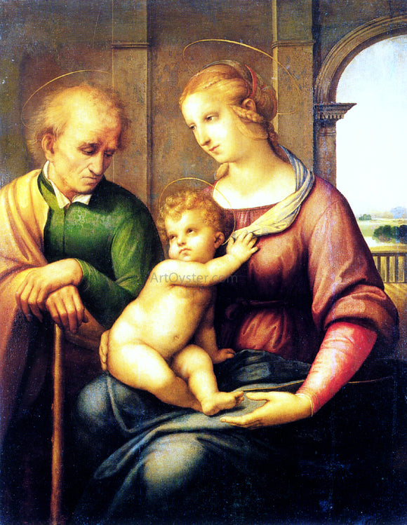  Raphael Holy Family with St. Joseph (also known as Madonna with Beardless St. Joseph) - Canvas Art Print