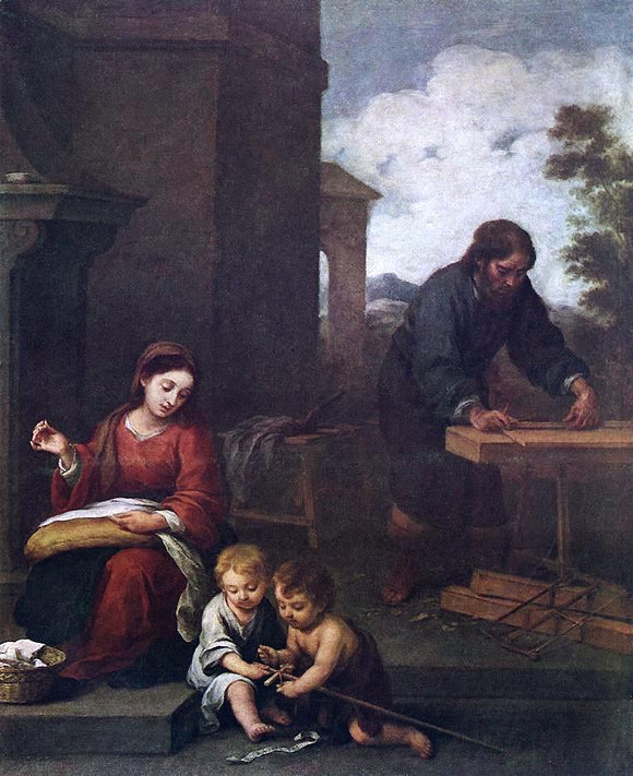  Bartolome Esteban Murillo Holy Family with the Infant St John - Canvas Art Print