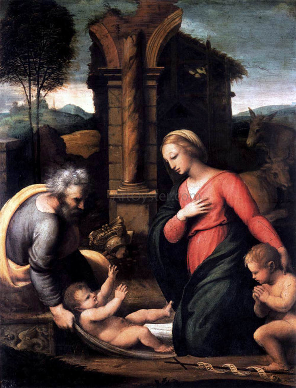 Giovan Francesco Penni Holy Family with the Infant St John - Canvas Art Print